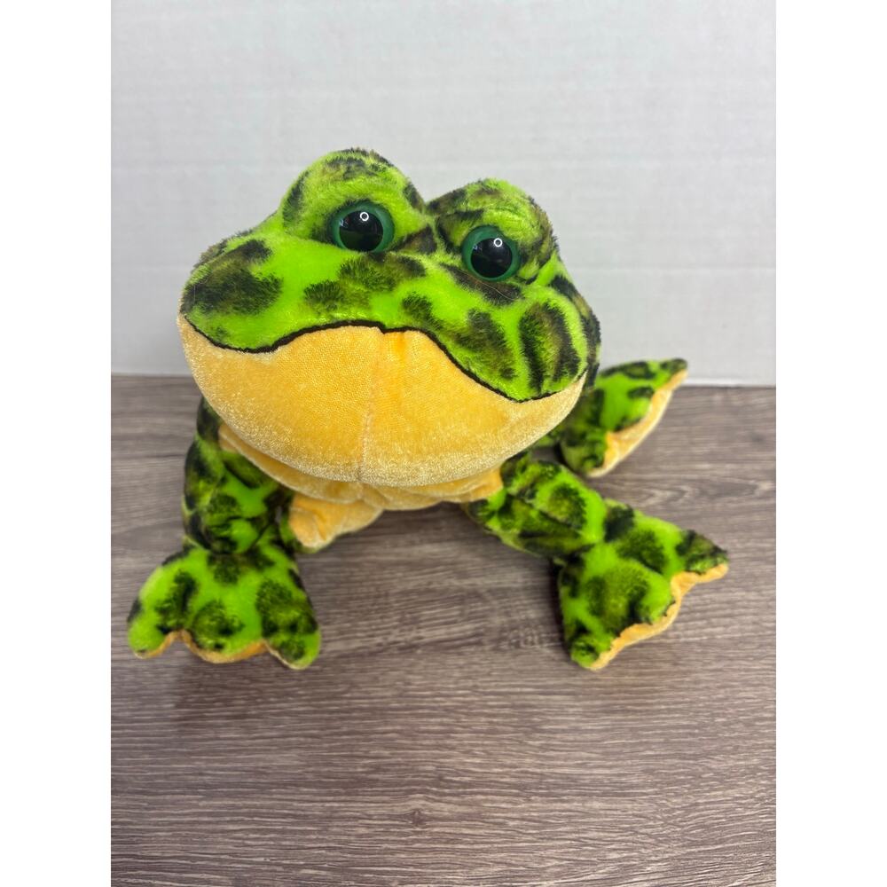 GANZ Webkinz Plush Bullfrog Beanbag HM114 No Code Stuffed Animal Cuddly 8"